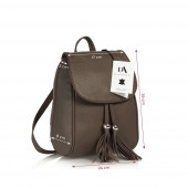 Rucsac dama din piele naturala DiAmanti Giuseppe Fango Scuro